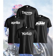 T-Shirt Cotton Graphic Motor Series Tee - NORTON / KTM RACING / TRIUMPH / APRILIA (BLACK) | Graphic 