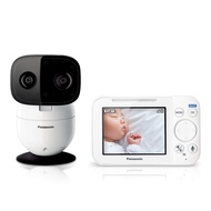Panasonic Baby Monitor with Camera and Audio, 3.5” Color Video Baby Monitor, 1500-ft Long Range, Secure Connection, 2-Way Talk, Soothing Sounds, Remote Pan, Tilt, Zoom - 1 Camera - KX-HN4101W (White) 1 Camera + Monitor