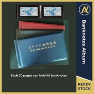 Banknote Album Single Note 1 Row 40 slots / Money Album / Currency Album / Notes Album