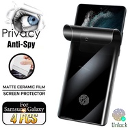 Matte Ceramic Privacy Film For Samsung Galaxy S23 S22 S21 S20 Plus Ultra Anti-Spy Curved Screen Protector Note 20 10 9 S10 FE 5G
