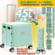 [綠色45L] 露禾購物拉車(2.2"飛機輪)  - 手拉車 街市 狗車 寵物車 購物車 買餸 手推車