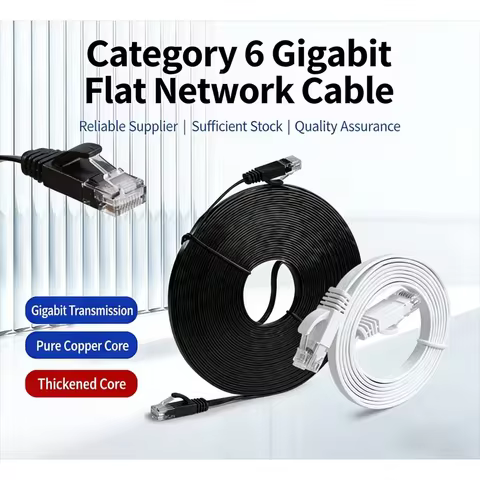 0.5m 1m 5m 10m 20m 30m Cat6 Gigabit Broadband Router Network Cable Cat6 Flat Network Cable for Lapto