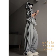 American High Street ผู้หญิง ชุดกีฬา ฤดูใบไม้ผลิ ฤดูใบไม้ร่วง ผ้าขนแกะ เรียงราย หนาขึ้น เสื้อฮู้ด กา