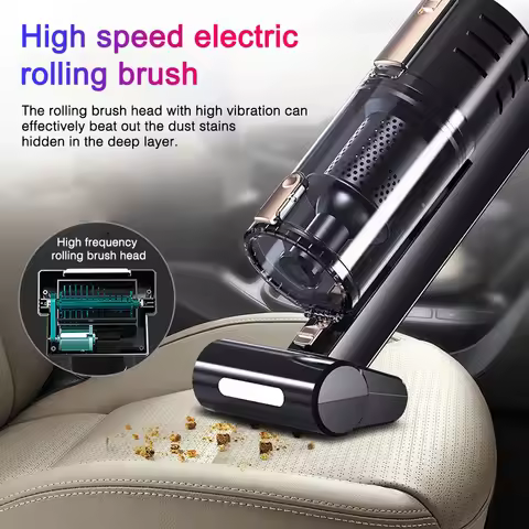 120W Mini Car Vacuum Cleaner 5000Pa Wet and Dry Handheld Wireless Charging Model High Power for Car 