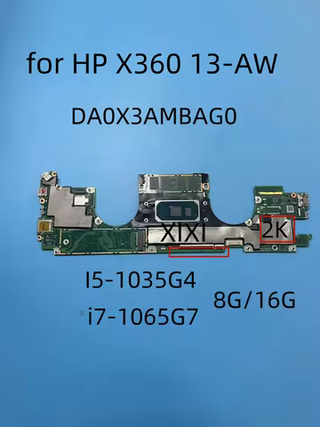 DA0X3AMBAG0 for HP Spectre x360 13-AW Laptop Motherboard With I5-1035G4 I7-1065G7 CPU 8G/16G 100% te