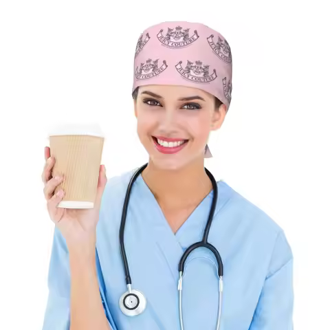 Juicy Couture Classic Scrub Hat Doctor Working Surgical Cap Men Women Adjustable Nursing Caps for De