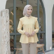 Amanda Blouse Ruffle Women's Long Sleeve Hijab Top Blouse Women Linen Blouse