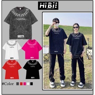 LOCAL BRAND CITY Letter Wash T-shirt Unisex Loose Style / European and American Style Colored T-shir