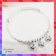 💥PROMO💥#JG004 Triple Hearts Love Bangle-Sterling Silver 925 (Gelang Tangan) 100% Original Silver