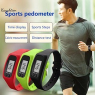 Kayaktion LED Pedometer Bracelet Step Counter Watch 12/24H Time Display Step Counter Watch Silicone 