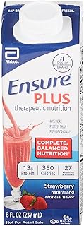 Ensure Plus Strawberry Therapeutic Nutrition, 8 Ounce Recloseable Carton, Abbott 64907 - Case Of 24