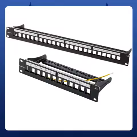 Ethernet 10" 12/24 Port Network RJ45 Patch Panel Rack Blank Mount Keystone Jack Cat5e Cat6 Cat6A RJ4