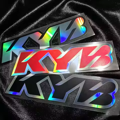 Laser Reflective KYB Logo Motorcycle Fork Stickers Tank 3D Emblem Decal for Yamaha Honda Suzuki KTM 