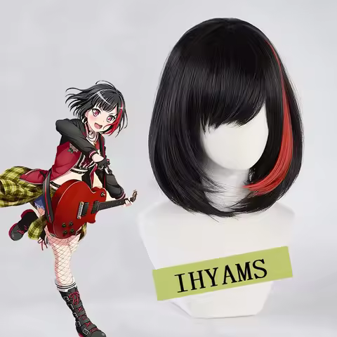 Mitake ran wig game BanG Dream! Cosplay Wig synthetic black women hair anime BanG Dream cosplay mitt