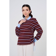 SHE DAZZLE Ivy Stripe Shirt (Ruched)