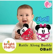 Oball Bright Starts Easy-Grasp Rattle Baby Toy 1pc, Disney Mickey/ Minnie, Soft Ball Baby Bola Maina
