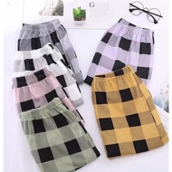 Plus size 28-36 checkered pajama for women plaid sleepwear pants