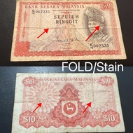 AJ STAR COLLECTION- RM10 Ringgit 1972-1984 ( Siri 2/3/4 ) old banknote duit lama