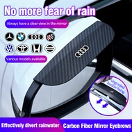 2Pcs Car Rear View Mirror Rain Guard Carbon Fiber Rear View Mirror Sticker Rain Eyebrow For 99% Car Auto Parts