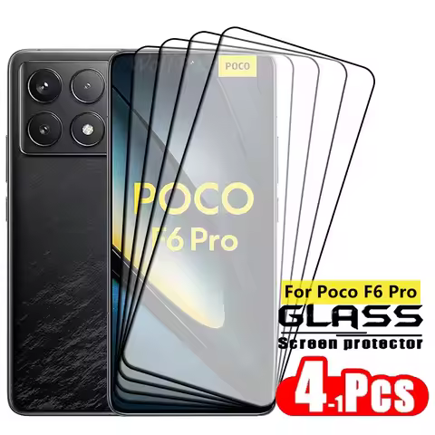 4pcs For Poco F6 Pro Glass Poco F6 Pro Tempered Glass Full Cover Glue Protective 9H HD Film Screen P