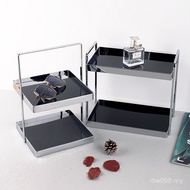 Cosmetic Storage Double-Layer Water Cup Entrance Shelf Desktop Silver Toilet Light Luxury Acrylic Sh