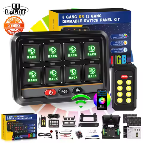 CO LIGHT Wireless 6 Gang RGB Switch Panel Bluetooth App Control Box 12V 24V for Jeep 4x4 Offroad SUV