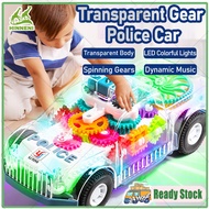 Kids Glowing Electric Racing Police Car Toys Transparent Gear with Music Vehicle Model ✨Kids Gifts✨
