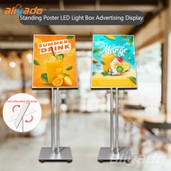 ️Ready&amp;Aman ️A2 Floor-standing poster Slim LED Light Box Advertising Display LED indoor illuminated poster A set of Floor Stand+Frame Light Box Name