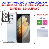 PPF stickers for Samsung S21, S21 Plus (S21+), S21 Fe, S21 Ultra with full back screen screen protec