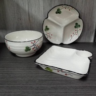 Small Family Clover Series/Separation Plate/Kettle Uei/Japanese Style Square Dumpling Plate/Separati