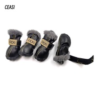 CEASI 4pcs Pet Dog Shoes Anti-slip Dog Shoes Warm Dog Boots Waterproof Dog Shoes Dog Boots