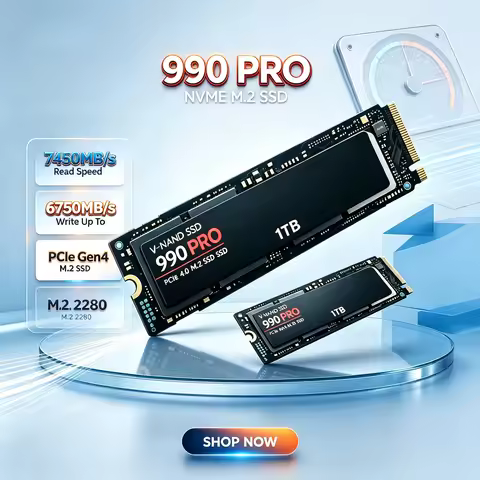 990 PRO M.2 2280 NVMe PCIe Gen4 SSD 512GB-4TB, 7450MB/s Read, for Gaming Notebooks, Desktop Towers &