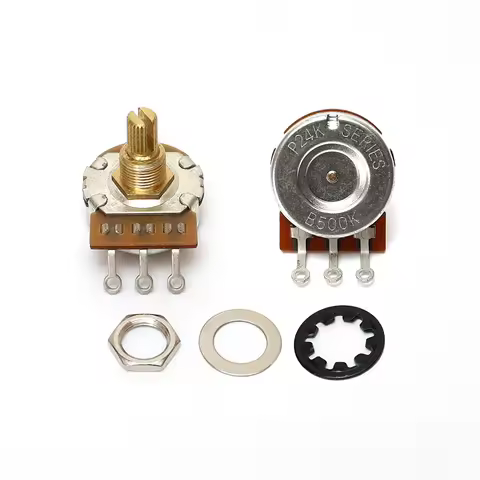 10pcs Guitar Potentiometers 24-Tooth Thread Shaft 3/8" Pots Guitar Parts,500K/250K Option
