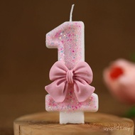 Low Price Number Birthday Candle Pink Bow Creative Candle diy Handmade Art Candle Transparent Indivi