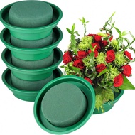 1/4/8PCS Packaged Floral Foam Blocks With Plastic Holders For Flower Arranging. Dried Green Floral F