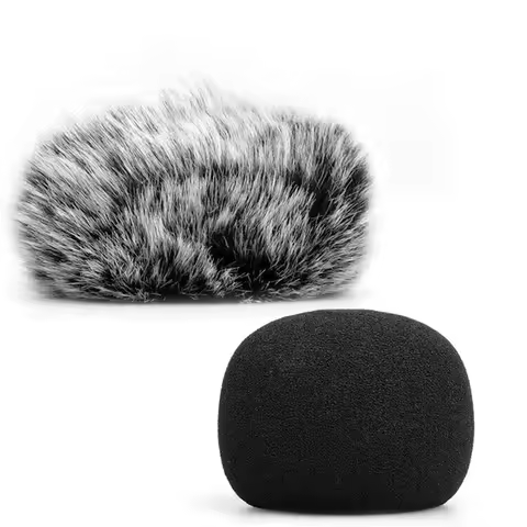 2Pcs Microphone Windscreen Microphone Covers Muff Wind Cover + Foam Microphone Windscreen Cover For 