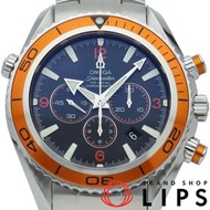 二手歐米茄海馬系列海洋宇宙 600 米同軸計時表 44.5 毫米，2218.50，帶保修，不銹鋼男士腕錶，黑色，拋光，狀況極佳。