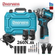 Dagmara 18V Cordless Impact Wrench 1/2” Chuck Max Torque 260Nm Electric Power Impact Wrench with LED