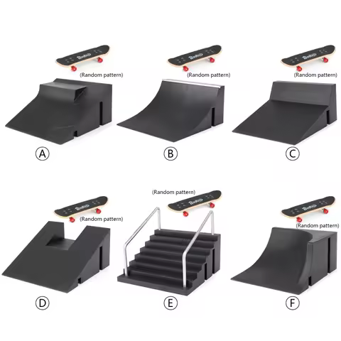 1 Set Fingerboard Rail Park Stair Kit Stairs Mini Skateboards for Kids Skateboard Training Mini Boar