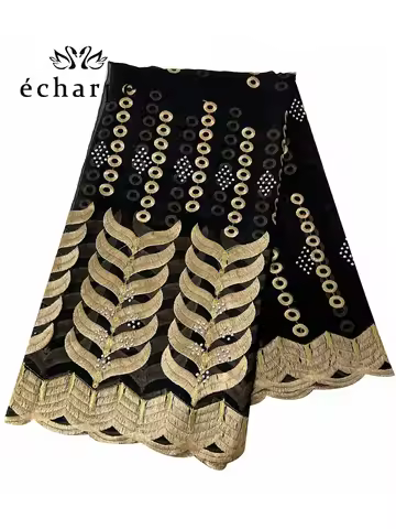 2024 New Style African Women High Quality Chiffon Scarf Embroidery Muslim Women Hijab Economic Big S