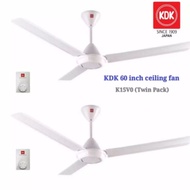 KDK Ceiling Fan K15V0 150cm/60" 3 Blades - White (Twin Pack/2pcs)