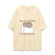 Pangji Cat Pusheen Cartoon Printed Short sleeved T-shirt