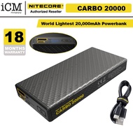 Nitecore Carbo 20000 Lightweight 20000mAh Power Bank 20w Quick Charge Waterproof