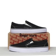 Sepatu Vans Slip On Slop Pria Kasual Simpel Kanvas Hitam Tebal Keren Anti Licin Termurah Terlaris