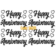4in1 Happy Anniversary Sticker 6 inch with transfer tape for 10"/12" balloon ballon belon