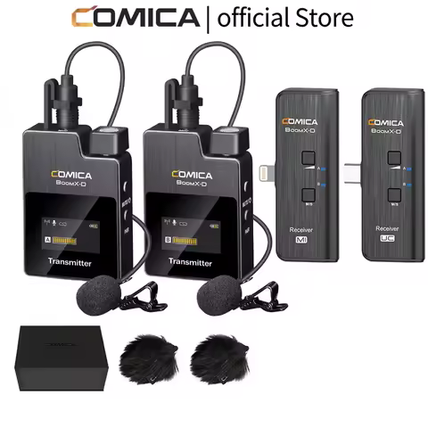 COMICA BoomX-D UC2/MI2 2.4G Dual-channel Wireless Microphone M/S Mode for iPhone Android Vlogger Lap