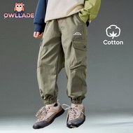 OWLLADE Cargo Jogger Pants for Kids Boy in Green B02 4T-2