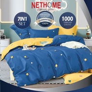 7IN1 Cadar cartoon Comforter Set (1200 Thread Count )Bedsheet Queen & King Size | Ready Stock | Berk