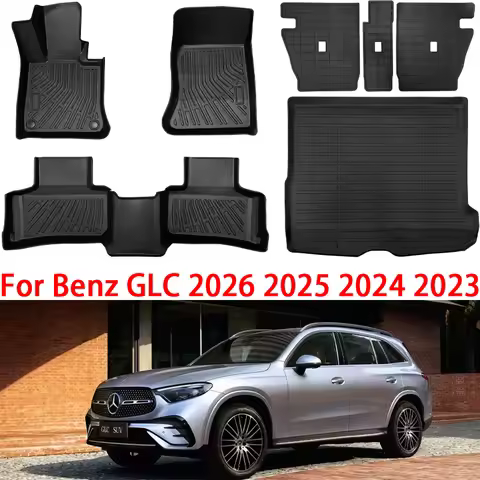 For Mercedes Benz GLC 2026 2025 2024 2023 (Include GLC Coupe) TPE Floor Mats & Trunk Mat, All Weathe