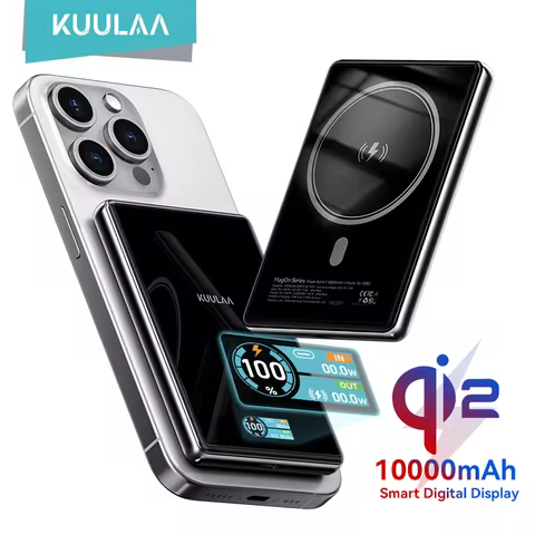 KUULAA Qi2 Magnetic Power Bank 10000mAh PD20W Portable Charger Wireless External Battery for iPhone1